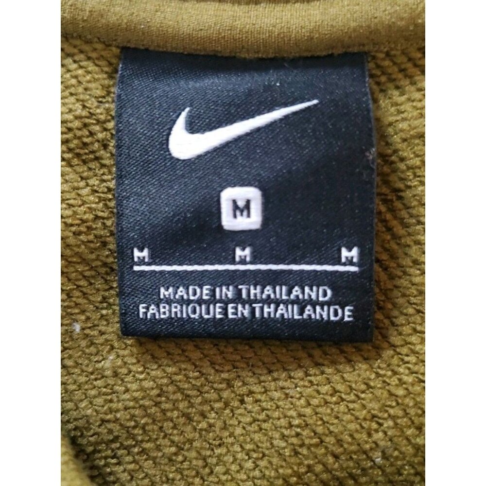 Nike Oversized Cropped Long Sleeve Crew Neck Sweatshirt Olive Green Textured SzM - Picture 8 of 9